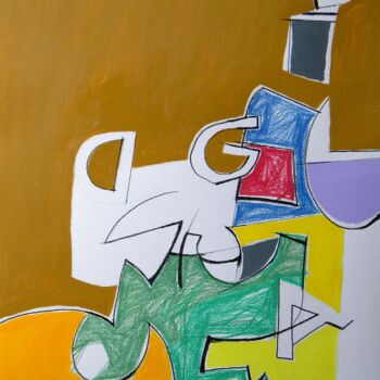 Malerei mit dem Titel "Spazio e oggetti in…" von Gabriele Donelli, Original-Kunstwerk, Acryl