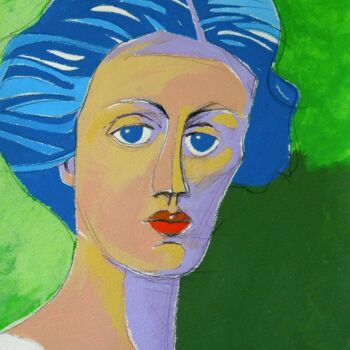 Pintura intitulada "Portrait of Vanessa…" por Gabriele Donelli, Obras de arte originais, Acrílico