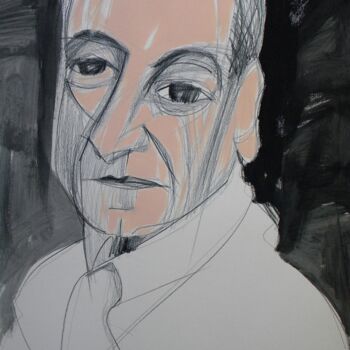 Peinture intitulée "Portret Goffredo Pa…" par Gabriele Donelli, Œuvre d'art originale, Crayon
