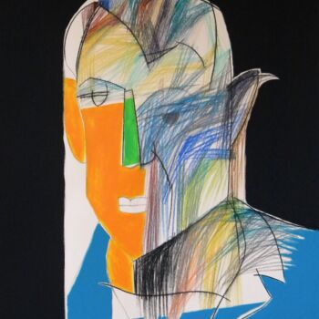 Schilderij getiteld "Potret Pablo Picasso" door Gabriele Donelli, Origineel Kunstwerk, Pastel