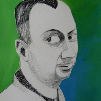 Schilderij getiteld "Portrait of Jorg Jm…" door Gabriele Donelli, Origineel Kunstwerk, Potlood