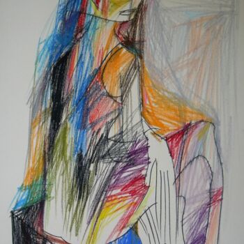 Peinture intitulée "Sedinti mergina" par Gabriele Donelli, Œuvre d'art originale, Pastel