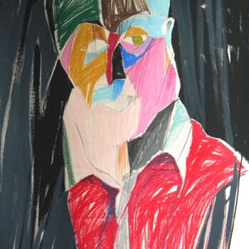 Картина под названием "Retrat de Francis B…" - Gabriele Donelli, Подлинное произведение искусства, Пастель