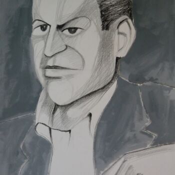 Malerei mit dem Titel "Portrait of David P…" von Gabriele Donelli, Original-Kunstwerk, Pastell