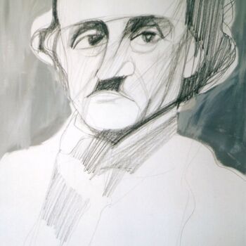 Painting titled "Portrait of Edgar A…" by Gabriele Donelli, Original Artwork, Pencil