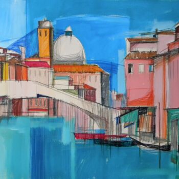 Schilderij getiteld "Vue de Venise" door Gabriele Donelli, Origineel Kunstwerk, Acryl