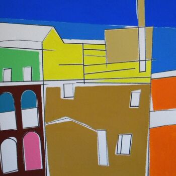 Painting titled "Peripheral houses" by Gabriele Donelli, Original Artwork, Acrylic