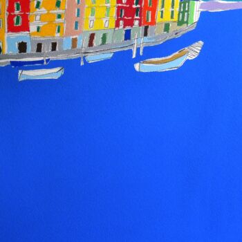 Painting titled "Veduta di Portofino" by Gabriele Donelli, Original Artwork, Acrylic