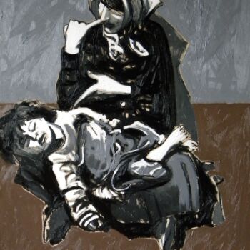 Pittura intitolato "Zingara con bambina" da Gabriele Donelli, Opera d'arte originale, Olio