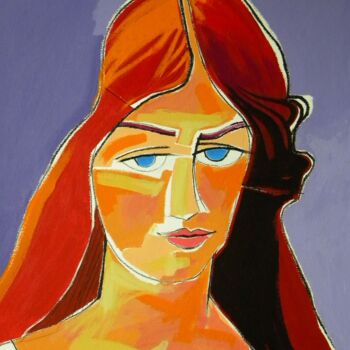 Schilderij getiteld "Retrato de Jeanne H…" door Gabriele Donelli, Origineel Kunstwerk, Acryl