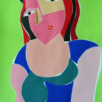 Painting titled "Ritratto di donna" by Gabriele Donelli, Original Artwork, Acrylic