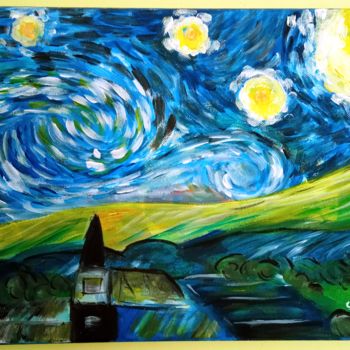 Картина под названием "storm" - Gabriele Kehila, Подлинное произведение искусства, Акрил Установлен на Деревянная рама для н…