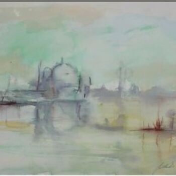 Painting titled "Venezia e laguna" by Gabriella Dumas, Original Artwork