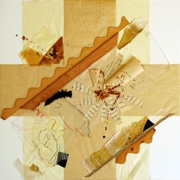 Collagen mit dem Titel "emozione-1mx1m.png" von Gabriella Porpora, Original-Kunstwerk