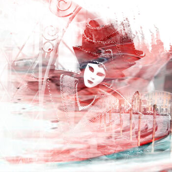 Digital Arts titled "Carnaval Venise aqu…" by Gabrielle Baarsch, Original Artwork, Digital Painting