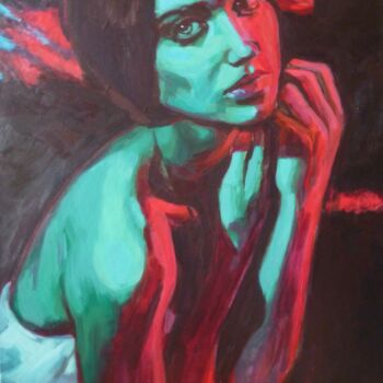 Pintura intitulada ""En rouge et vert"" por Gabrielle Kovesdi, Obras de arte originais, Acrílico
