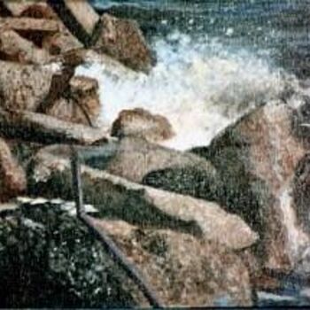 Painting titled "On the rocks" by Gabrielle Merritt, Original Artwork