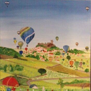 Pittura intitolato "Globos en Polignac" da Gabriel Mir, Opera d'arte originale