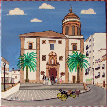 Ζωγραφική με τίτλο "boda-en-iglesia-de-…" από Gabriel Mir, Αυθεντικά έργα τέχνης, Ακρυλικό