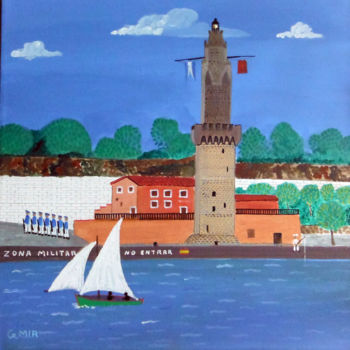 Painting titled "faro-de-porto-pi.jpg" by Gabriel Mir, Original Artwork, Acrylic