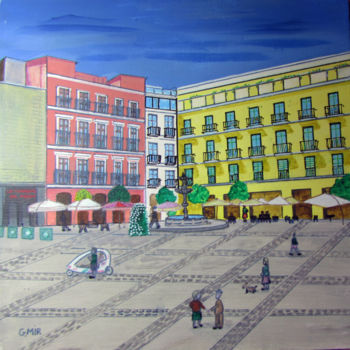 Malerei mit dem Titel "plaza-de-obispo-mal…" von Gabriel Mir, Original-Kunstwerk, Acryl