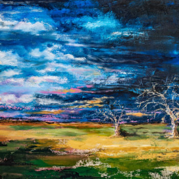 Pittura intitolato "Temporale d'inverno" da Gabry Bianchi, Opera d'arte originale