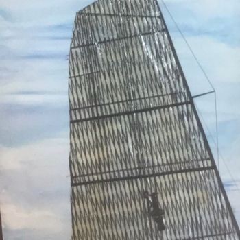 Painting titled "Americas Cup 2007" by Guillermo Altadill, Original Artwork, Watercolor
