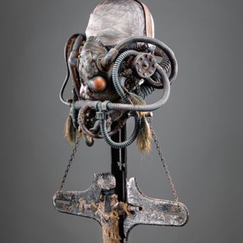 Sculpture intitulée "Gas mask "Doll" type" par Igor Gadreaud (Gad the Brand), Œuvre d'art originale, Plastique
