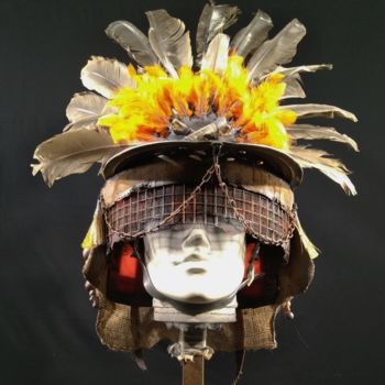 Escultura intitulada "Orange Hat" por Igor Gadreaud (Gad the Brand), Obras de arte originais, Plástico