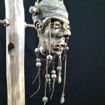 Escultura intitulada "Tribal Amulet 2" por Igor Gadreaud (Gad the Brand), Obras de arte originais, Terracota