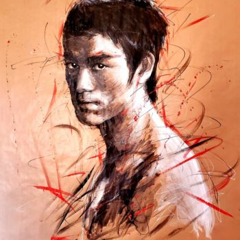 Картина под названием "Bruce Lee" - Gaël Gao, Подлинное произведение искусства, Акрил