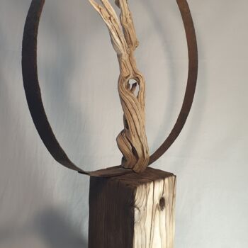 Sculpture titled ""Sénescence"" by Gaël Maryn, Original Artwork, Wood