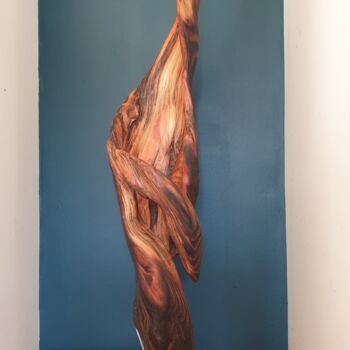 Sculpture titled "La flamme" by Gaël Maryn, Original Artwork, Wood