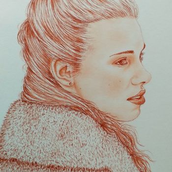 Drawing titled "Portrait de Margot" by Gael Poezevara, Original Artwork, Pencil