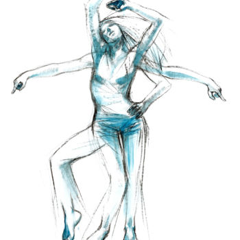 Drawing titled "Dance 3" by Gaele Flao, Original Artwork