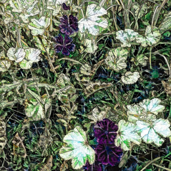 Arte digital titulada "Les mauves du jardi…" por Gaëlle Carrasse, Obra de arte original, Fotografía manipulada