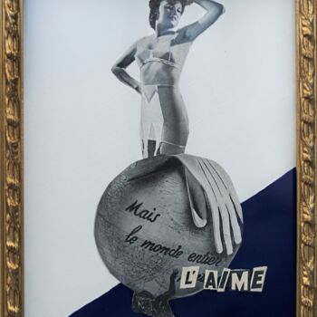 Collagen mit dem Titel "Mais le monde entie…" von Gaelle Dechery, Original-Kunstwerk, Collagen