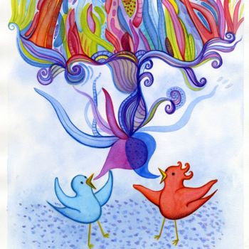 Painting titled "We all want to chan…" by Gaëlle Martin, Original Artwork, Watercolor