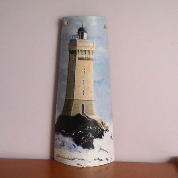 Schilderij getiteld "phare de le vieille…" door Gaëlle Avila, Origineel Kunstwerk