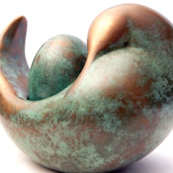 Sculpture intitulée "Colombe d'Amour" par Gaël Rouxeville, Œuvre d'art originale, Bronze