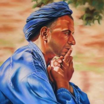 Pintura intitulada "réflexion Maroc" por Gaeng, Obras de arte originais