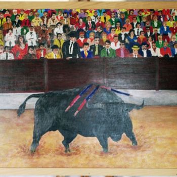 Painting titled "corrida" by Dupuis Gaetan, Original Artwork