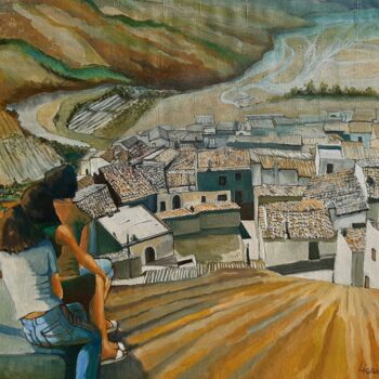 Painting titled "Borgo" by Gaetano Ligrani (Gali), Original Artwork, Oil