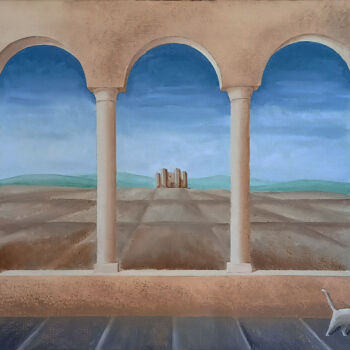 Pittura intitolato "Castel del monte" da Gaetano Ligrani (Gali), Opera d'arte originale, Olio