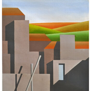 Painting titled "Ombre sulla città" by Gaetano Ligrani (Gali), Original Artwork, Acrylic