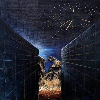 Γλυπτική με τίτλο "Notte" από Gaetano Ligrani (Gali), Αυθεντικά έργα τέχνης, Ξύλο