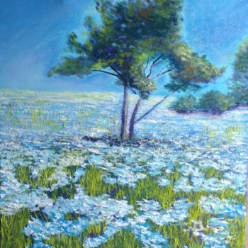 Painting titled "Azur" by Tatiana Gagarina, Original Artwork, Oil