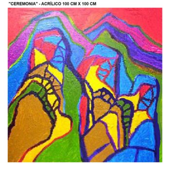 Painting titled "ceremonia" by Oscar Gagliano, Original Artwork, Acrylic