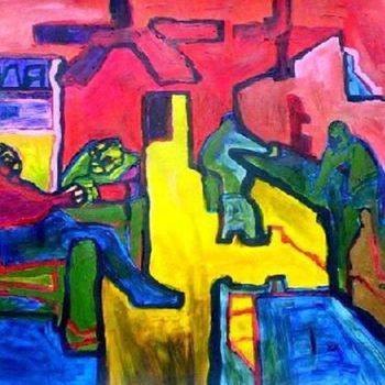 Painting titled "bodegon" by Oscar Gagliano, Original Artwork, Acrylic
