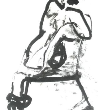 Zeichnungen mit dem Titel "APOYADA" von Oscar Gagliano, Original-Kunstwerk, Tinte